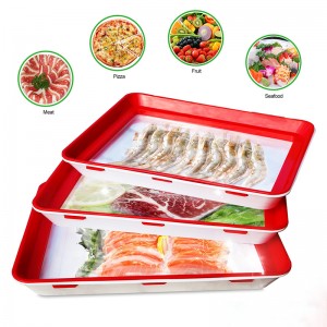 creative reusable-stackable food preservation tray catering lid freshfood storage container square plastic eco friendly grade